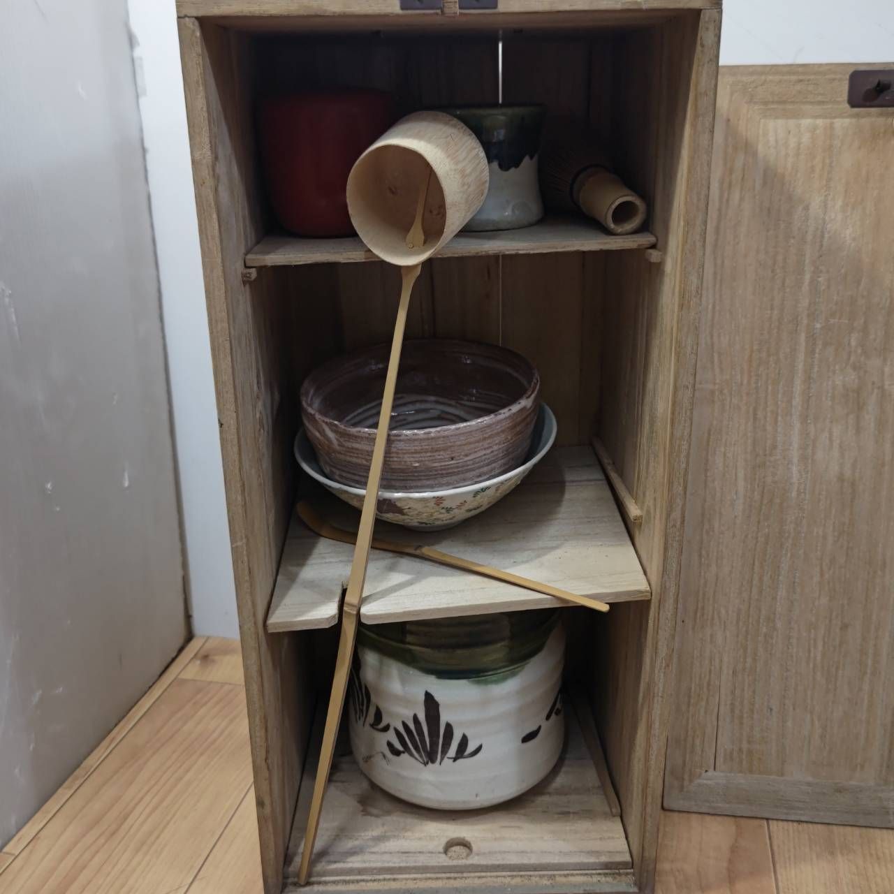 和食器 セット一式 送料無料S91926 茶道具一式 木箱付 茶碗 柄杓