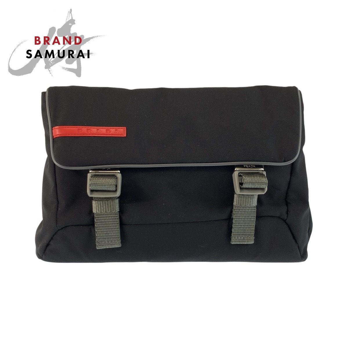 美品 PRADA プラダ プラダスポーツ ブラック グレー シルバー金具 
