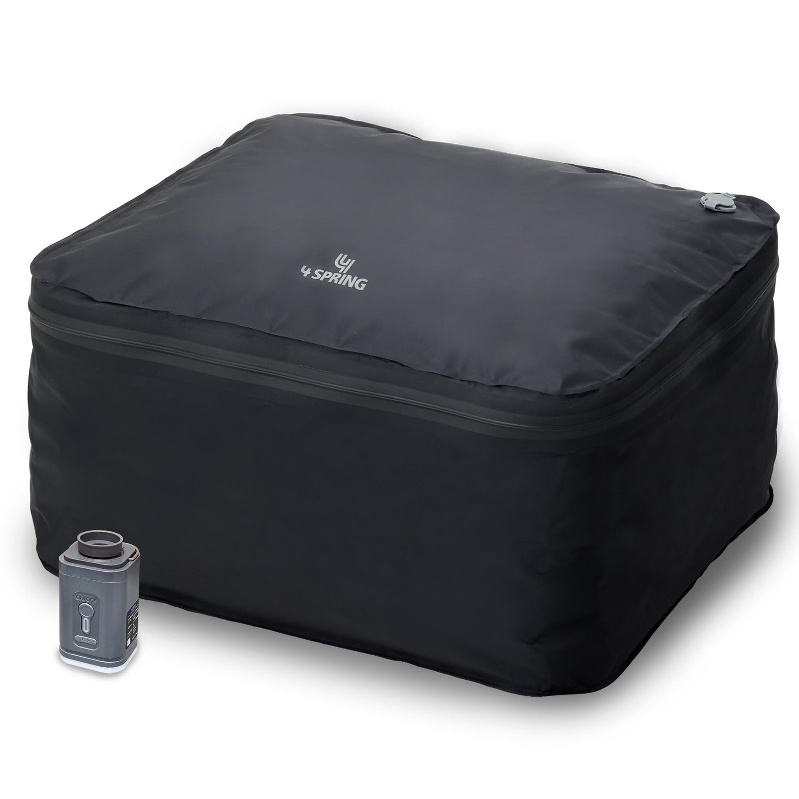 4SPRING 【かる旅 圧縮バッグ Cube 製品】 [高強度圧着縫製で耐久性を追求] 大容量 圧縮袋 タイプC 電動 ポンプ付き (6?8泊分) 【防水ナイロン×TPU 防水・防臭・防塵設計】 機内持込可能で旅行 出張用 海外出張にも ( 3297d03f
