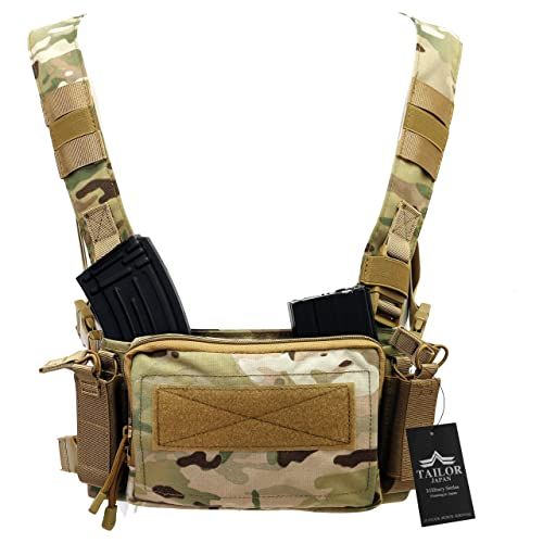 [TAILOR JAPAN] サバゲー チェストリグ 軽量 ライトウェイト タクティカルベスト サバゲーベスト マガジンポーチ 軍規格 コーデュラ CORDURA 500Dナイロン製 迷彩 (マルチカム)送料無料 45f44657