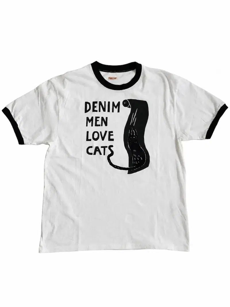 キャピタル 20 ジャージ リンガー Tシャツ デニム マン ラブキャット スクラッチ Pt 白 2