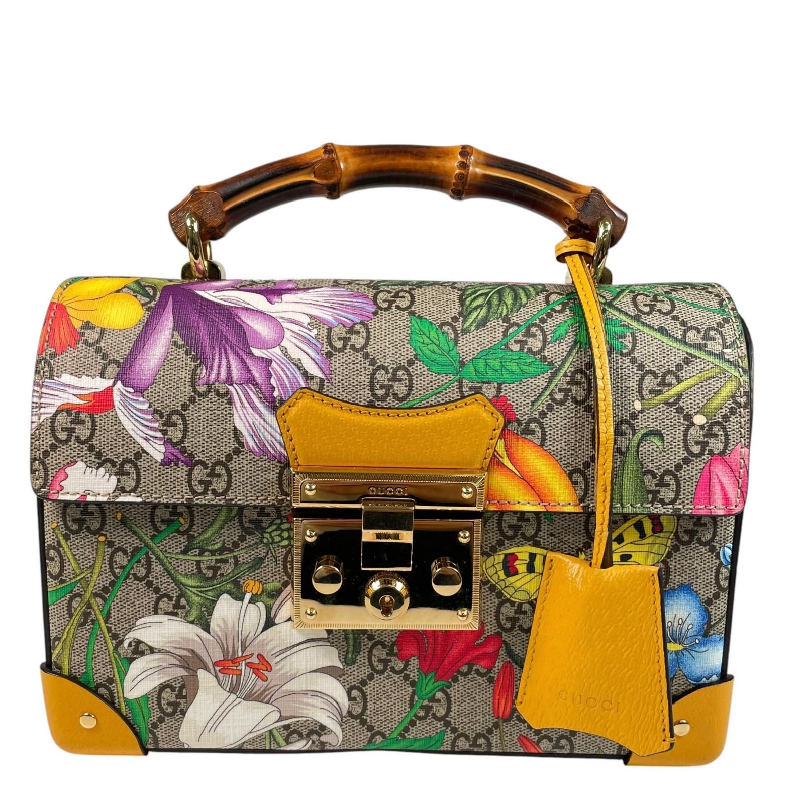 美品 GUCCI グッチ パドロックGGフローラパンブースモール 603221 ハンドバッグ コーティングキャンバス/レザー マルチカラー マルチカラー レディース【中古】【送料無料】