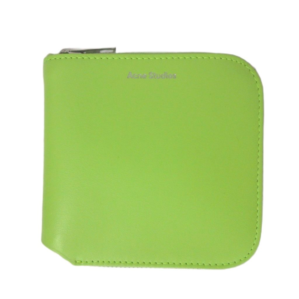 アクネ ストゥディオズ Acne Studios Zip Wallet ミニ ジップウォレット レザー 財布 Lime Green