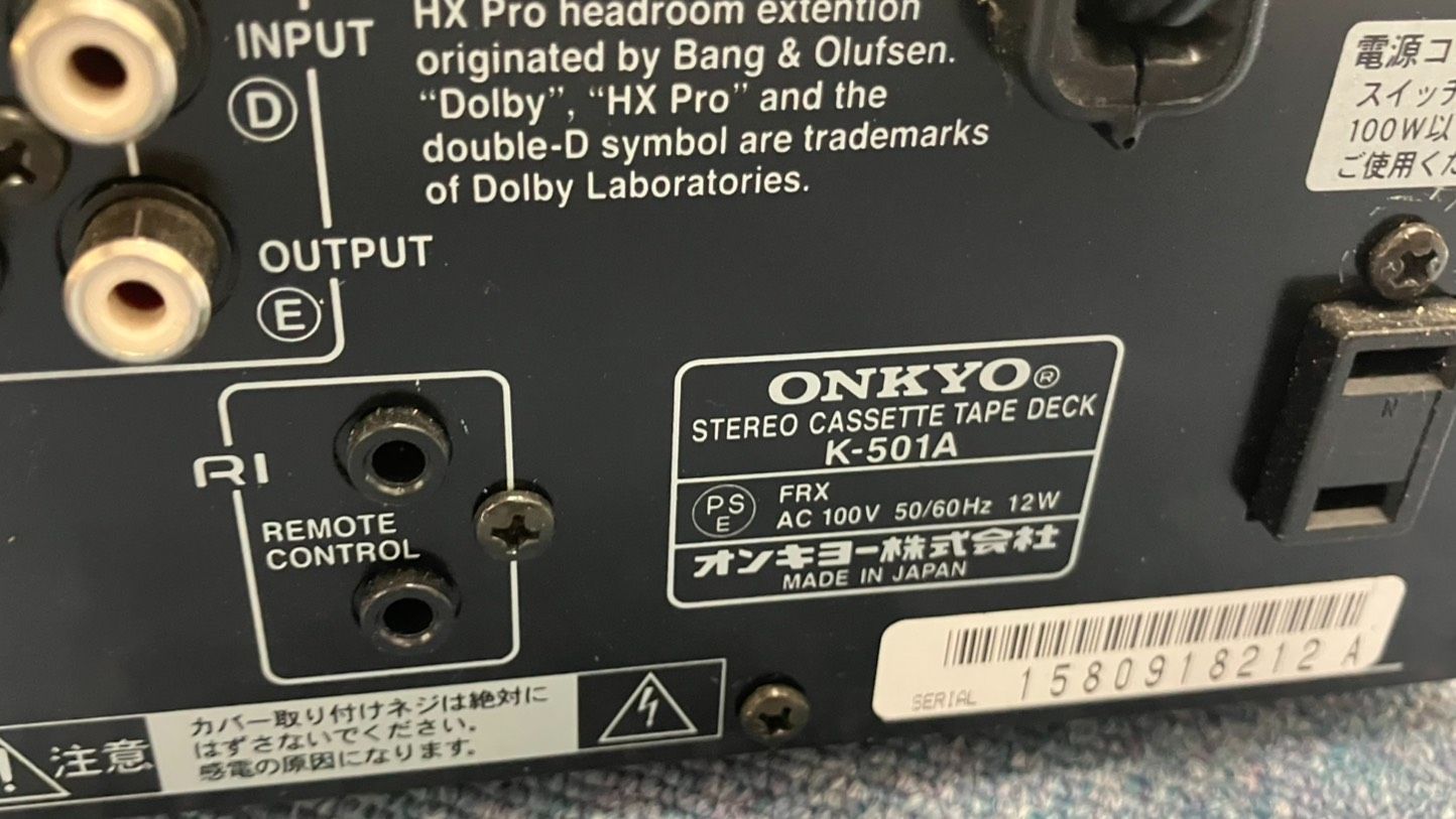 F026-SA7-63 ONKYO オンキョー STEREO CASSETTE TAPE DECK ステレオ
