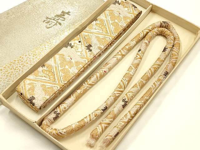 平和屋着物▽和装小物 帯締め・抱え帯セット 丸ぐけ 飛鶴天井文 松竹梅