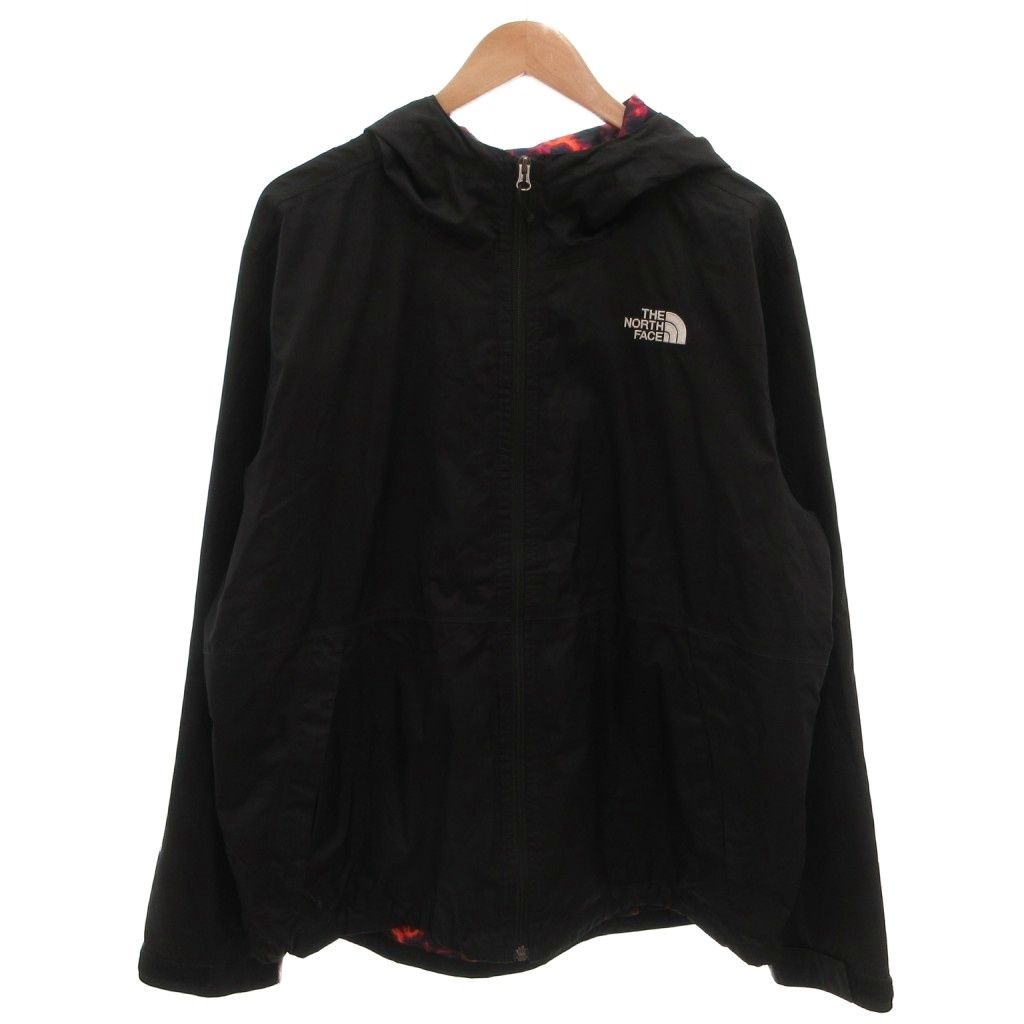 ザノースフェイス THE NORTH FACE 美品 プリントノベルティ ミラートンジャケット マウンテンパーカー フーディー ジップアップ XL 黒 ブラック NF0A5IXA /MX
