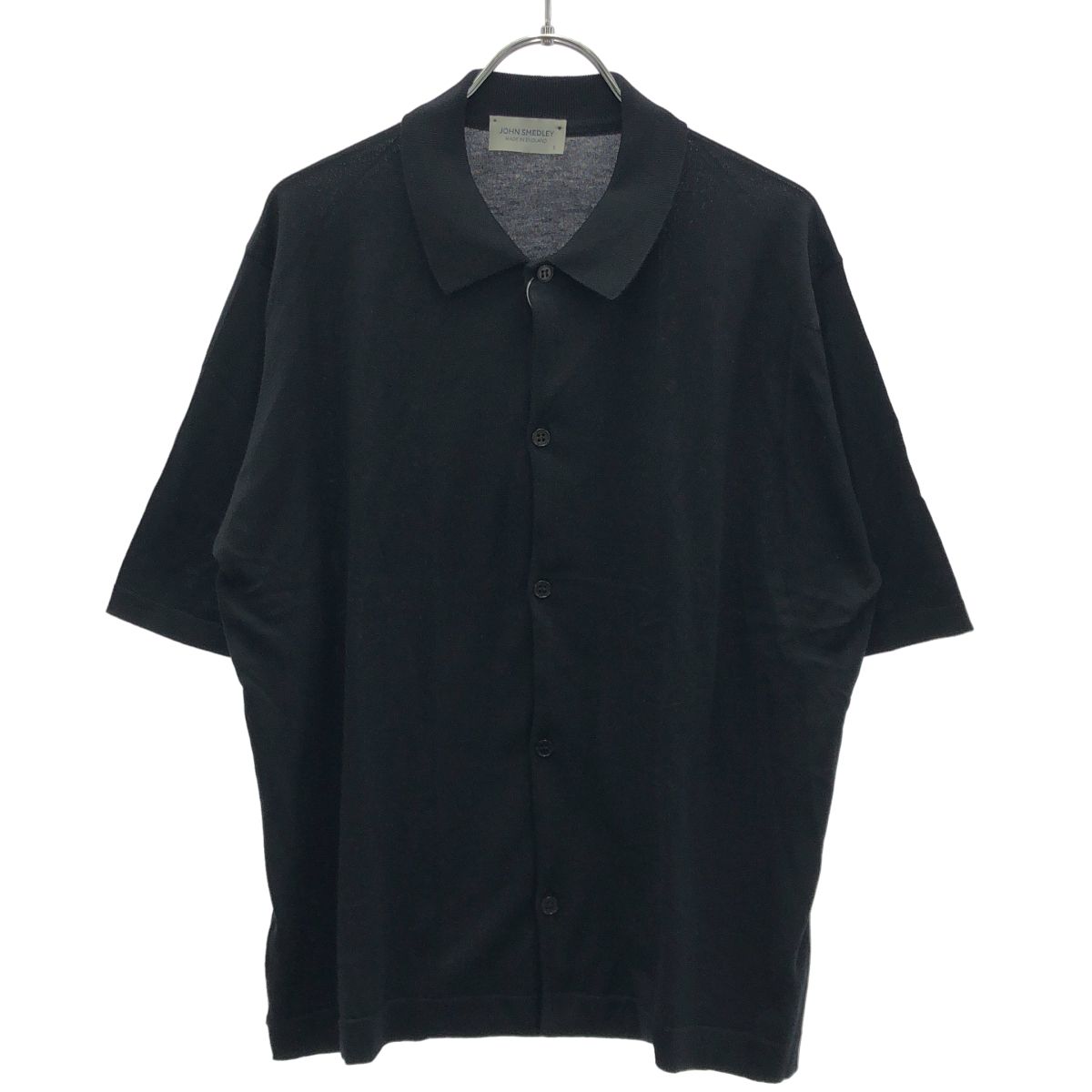 JOHN SMEDLEY ジョンスメドレー ショートスリーブニットシャツ ブラック S