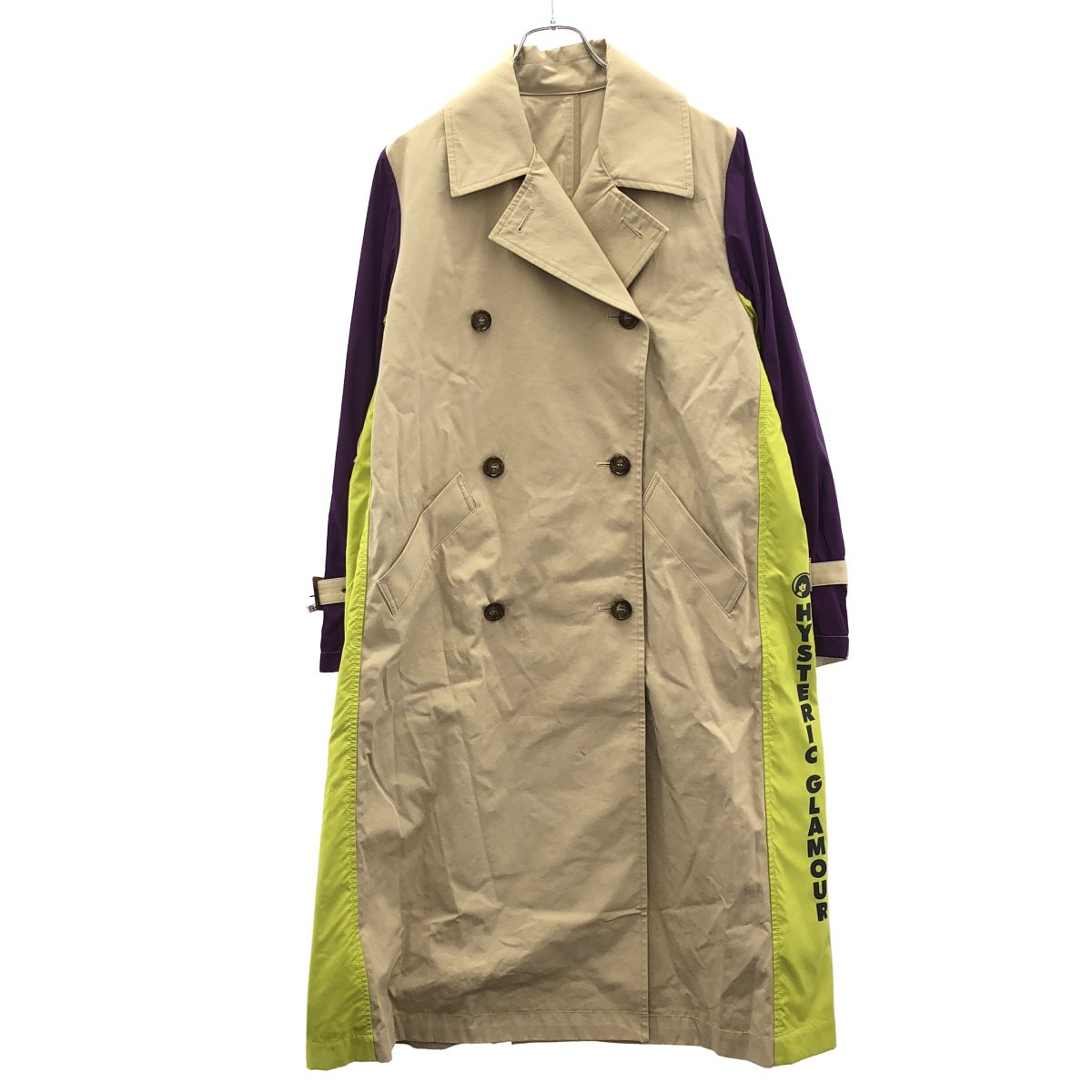 HYSTERIC GLAMOUR ヒステリックグラマー 20SS カスタムオーバーサイズトレンチコート 01201AC01 ミックス F