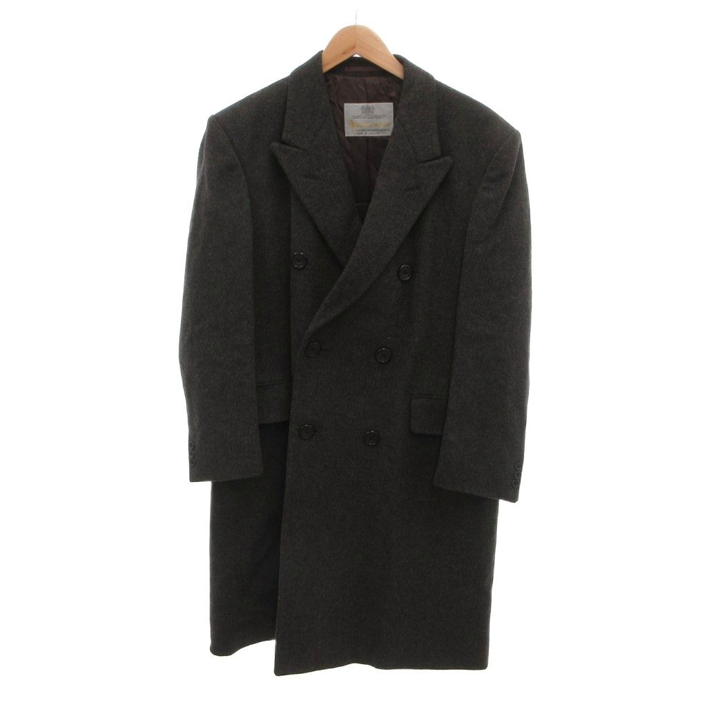 アクアスキュータム AQUASCUTUM 美品 チェスターコート ダブルブレスト 総裏地 40 チャコールグレー /MX