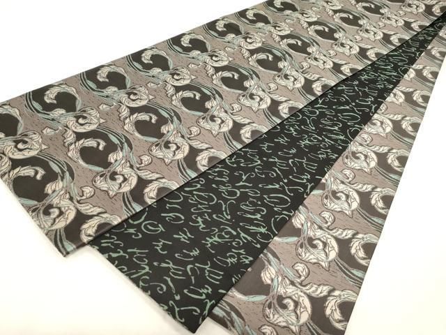 平和屋着物●両面　全通柄袋帯　唐草文　正絹　逸品　CABG2930dy