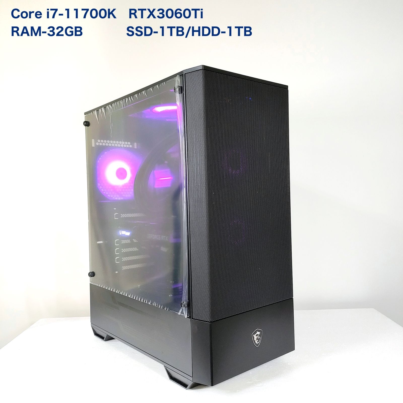 ゲーミングPC｜デスクトップ｜i7-11700K｜RTX3060Ti｜32GB｜SSD1TB+HDD1TB｜水冷