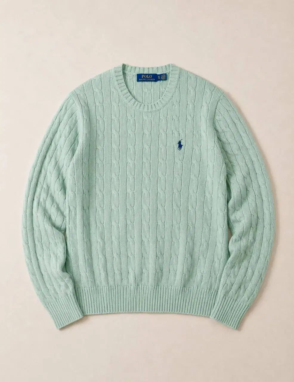 Polo ポロ ラルフローレン ライトグリーン ケーブルニット