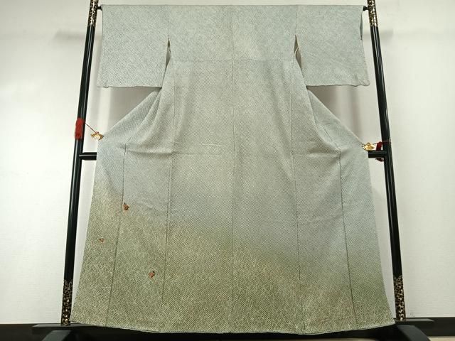 平和屋着物●訪問着　総刺繍　総絞り　草花文　金糸　金彩　正絹　逸品　AABI1992fy