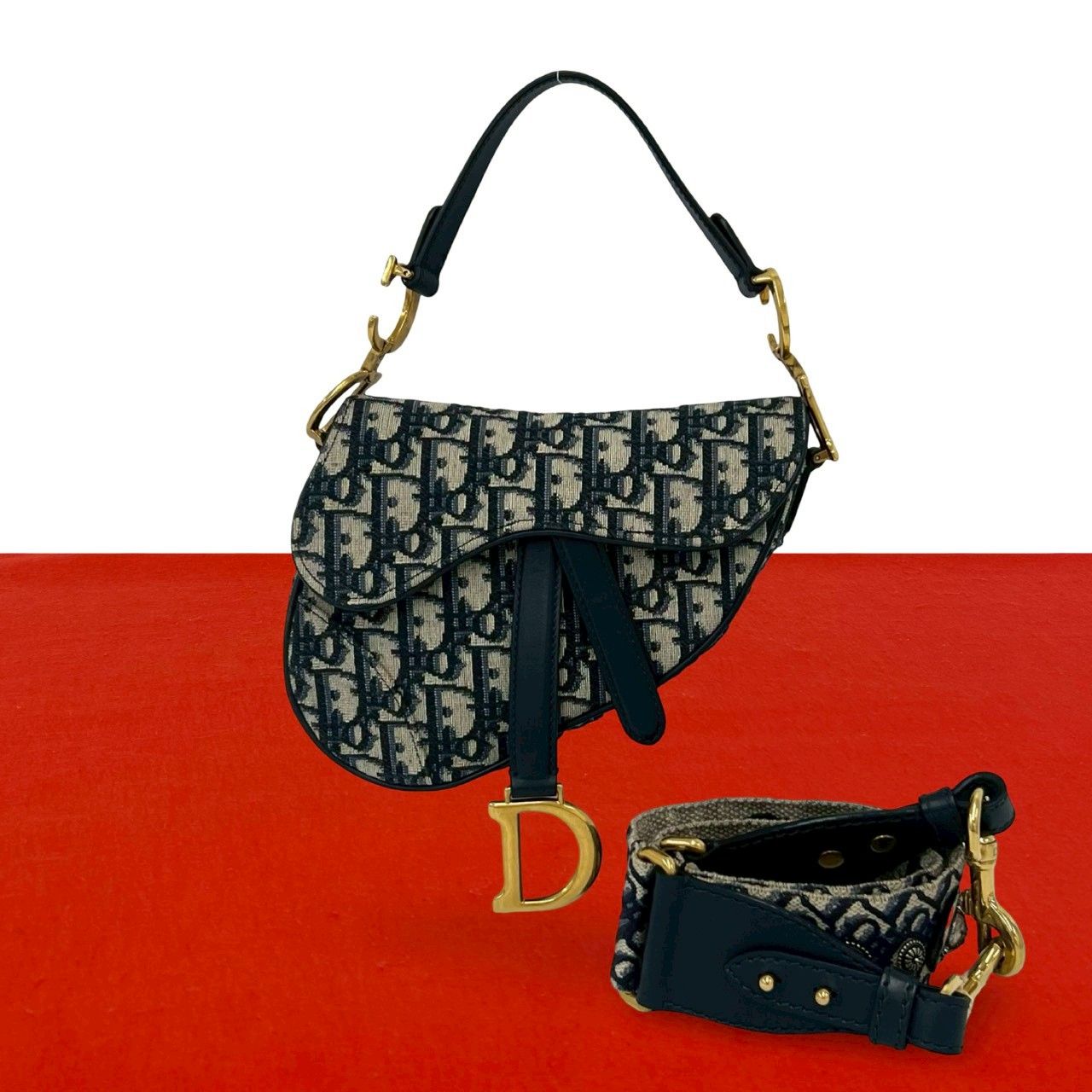 極 美品 Christian Dior ディオール サドルバッグ トロッター 柄 