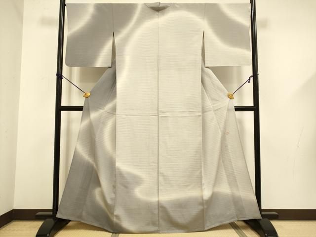平和屋着物▽本塩沢　やまだ織　訪問着　染色作家　桐村博　訪問着　単衣　霞文　正絹　逸品　DABF5611du