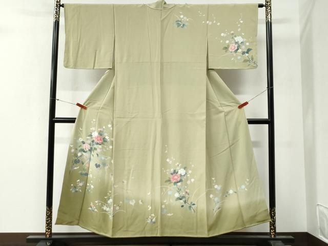 平和屋着物●訪問着　友禅　牡丹花文　暈し染め　正絹　逸品　未使用　CABG0479yc