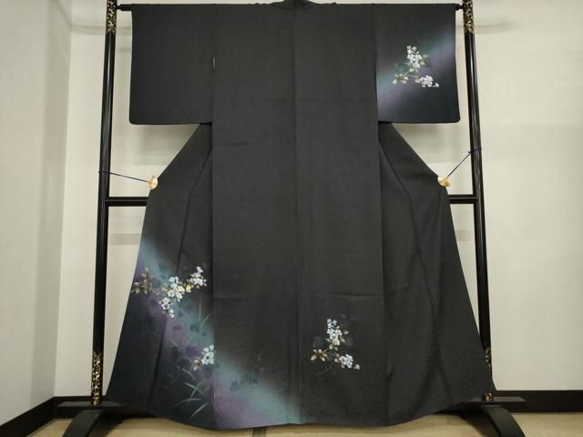 平和屋着物●訪問着　螺鈿　草花文　暈し染め　金彩　正絹　逸品　AABI8832ck