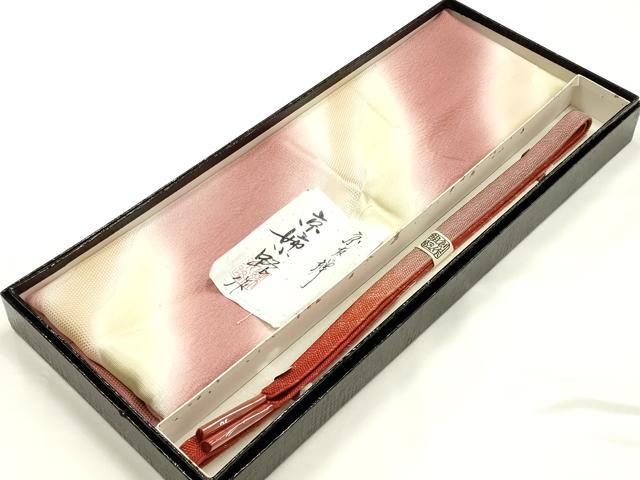 平和屋着物●和装小物　帯締め・帯揚げセット　京友禅　京姉小路作　内記組　霞文　金糸　暈し染め　正絹　逸品　未使用　AABI8744ay
