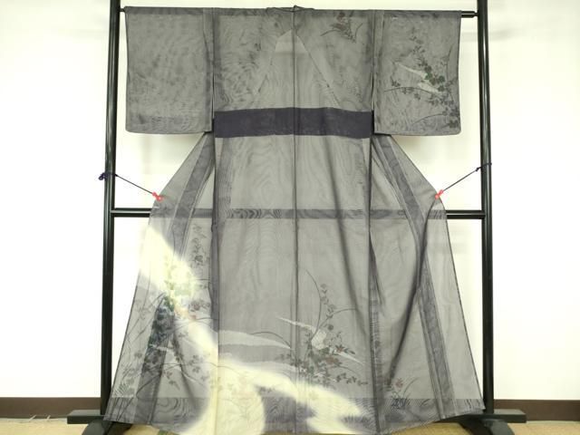 平和屋着物▽訪問着　無双　紗袷　紗×紗　流水花文　暈し染め　金彩　正絹　逸品　未使用　DABF3529op