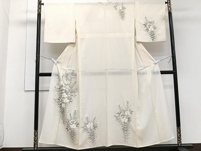 平和屋着物＊夏物　訪問着　絽　手描き　草花文　正絹　逸品　CABG7195xi