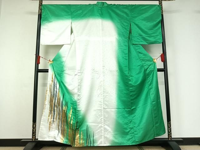 平和屋着物▽訪問着　単衣　霞文　金彩　洗える着物　AABJ1573jh