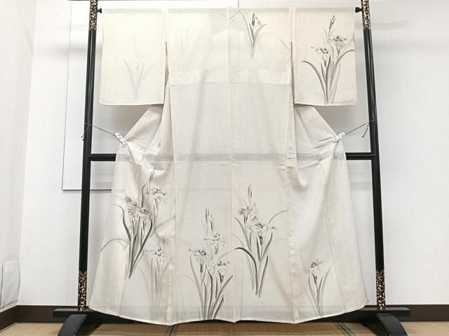 平和屋着物＊夏物　訪問着　絽　手描き　草花文　正絹　逸品　CABH5209xi