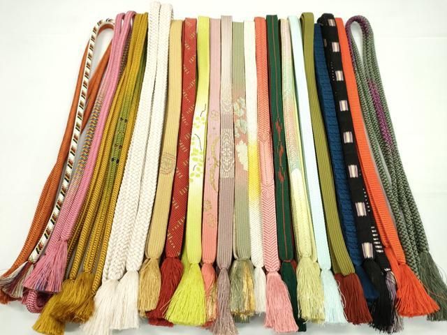 平和屋着物●和装小物　帯締め20本セット　高麗組　唐組　笹浪組　奈良組　鎌倉組　御岳組　金銀糸　逸品　CABH2069ju
