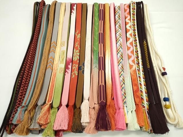 平和屋着物●和装小物　帯締め20本セット　高麗組　唐組　笹浪組　奈良組　大和組　小田巻き　金糸　未使用あり　逸品　CABH2070ju 14,768円