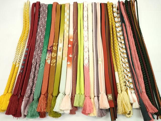 平和屋着物●和装小物　帯締め20本セット　高麗組　冠組　笹浪組　鎌倉組　四代藤三郎紐　金糸　未使用あり　逸品　CABH2073ju