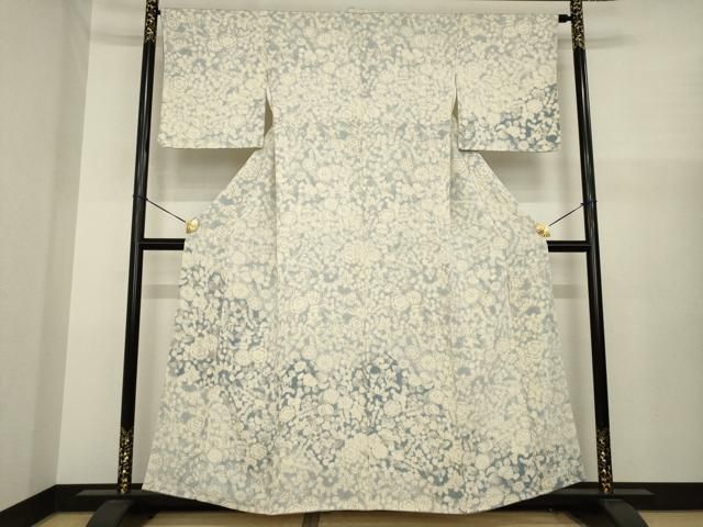 平和屋着物●訪問着　辻が花　花尽くし　鬼しぼ縮緬　正絹　逸品　AABJ1422ck