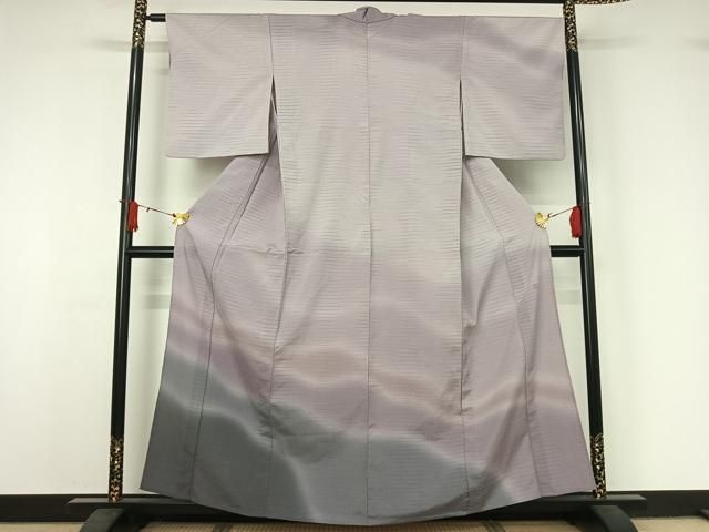 平和屋着物▽本塩沢　やまだ織　訪問着　染色作家　桐村博　訪問着　単衣　霞文　さが美扱い　正絹　逸品　AABJ1649jh
