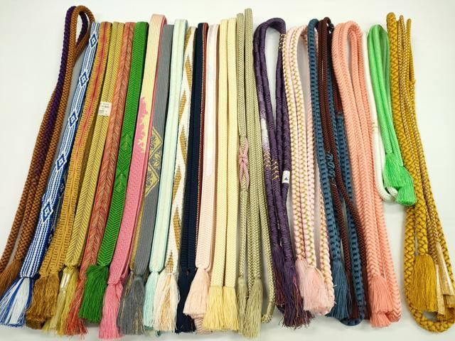 平和屋着物●和装小物　帯締め20本セット　高麗組　奈良組　笹浪組　大和組　鴨川組　金糸　長尺あり　未使用あり　逸品　CABH2088ju