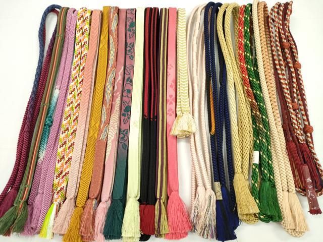 平和屋着物●和装小物　帯締め20本セット　高麗組　冠組　浮目絡み　御岳組　笹浪組　鴨川組　金糸　未使用あり　逸品　CABH2089ju