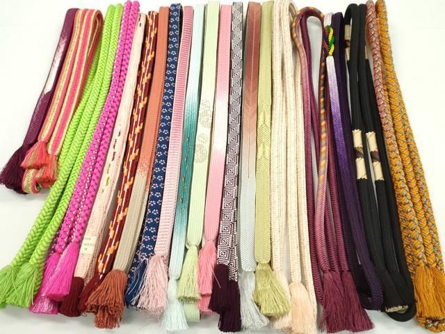 平和屋着物●和装小物　帯締め20本セット　高麗組　鎌倉組　奈良組　笹浪組　御岳組　金銀糸　未使用あり　逸品　CABH2091ju