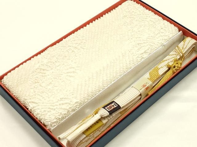 平和屋着物●和装小物　帯締め・帯揚げセット　礼装用　高麗組 綾出し　柄絞り　斜縞　菊　金糸　亀房付き　逸品　未使用　AABJ1007ay