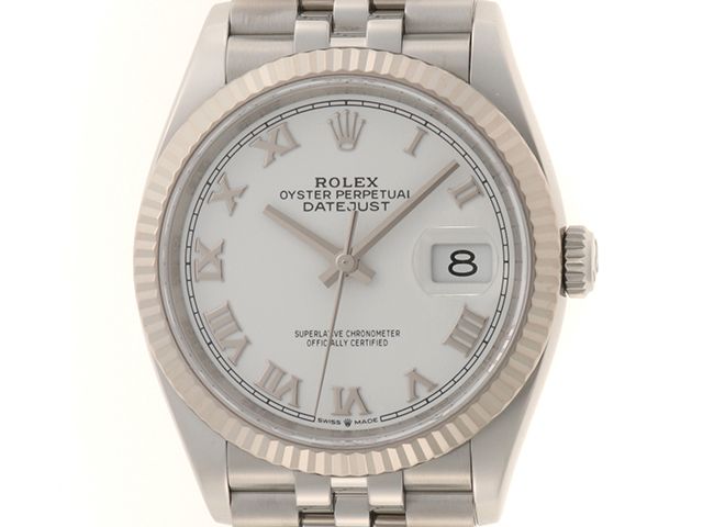 ROLEX ロレックス デイトジャスト 126234 腕時計 K18ホワイトゴールド/ステンレススチール ホワイトローマン文字盤 自動巻き メンズ【中古】472