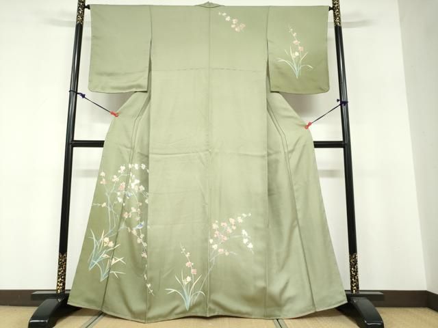 平和屋着物●訪問着　友禅　花鳥文　正絹　逸品　未使用　DABF1770ud