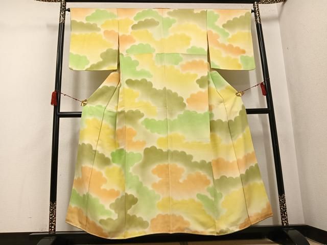 平和屋着物●訪問着　雲重ね文　正絹　逸品　AABJ2966ph