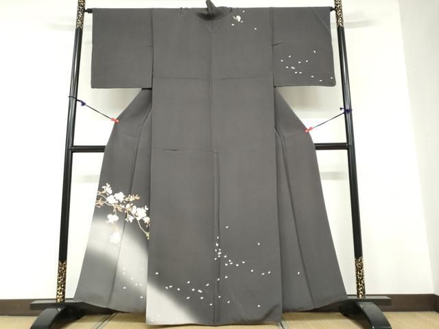 平和屋着物●訪問着　枝桜文　暈し染め　正絹　逸品　DABF1772ud