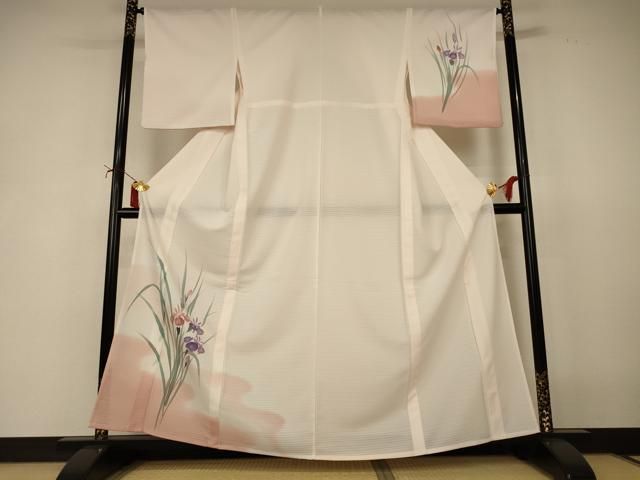 平和屋着物＊夏物　訪問着　絽　草花文　暈し染め　洗える着物　AABJ2504jd