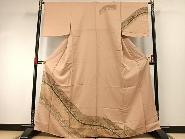 平和屋着物●訪問着　刺繍　花唐草文　金彩　正絹　逸品　AABI9327fy