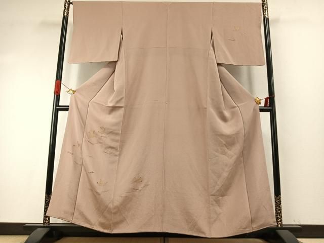 平和屋着物●訪問着　総刺繍　松葉文様　金糸　鬼しぼ縮緬　正絹　逸品　AABI9341fy