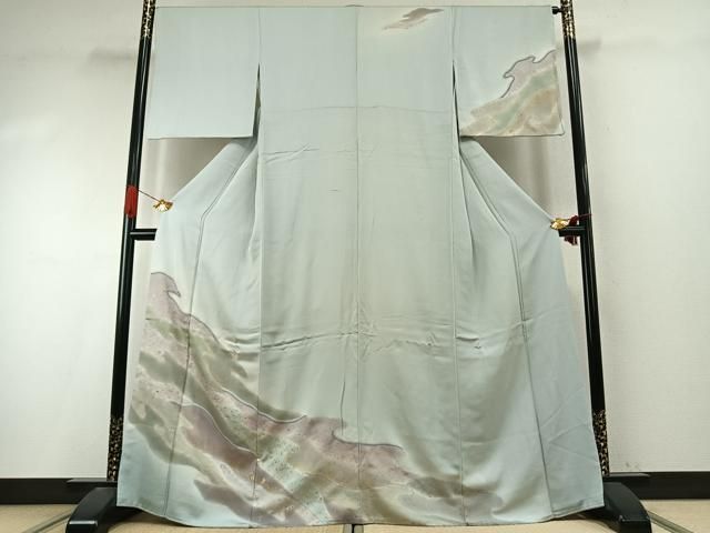 平和屋着物●訪問着　流水箔散らし文　暈し染め　金銀彩　正絹　逸品　AABI9355fy