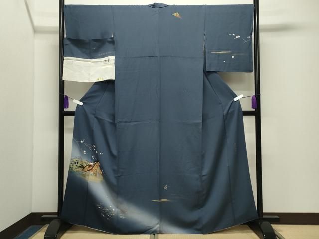 平和屋着物●訪問着　伊と幸　源氏物語　初音　暈し染め　金彩　反端付き　正絹　逸品　CABG4674gh