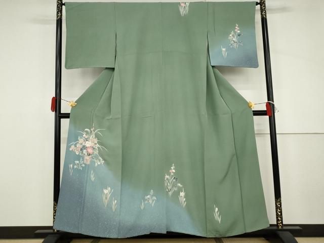平和屋着物●訪問着　友禅　飾花文　暈し染め　正絹　逸品　AABJ3220cs