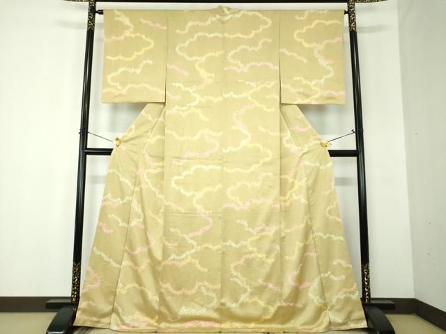 平和屋着物●訪問着　総絞り　雲文　正絹　逸品　未使用　DABF7792ps