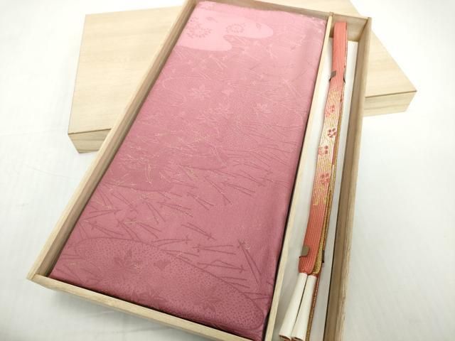 平和屋着物●和装小物　帯締め・帯揚げセット　霞花地紋　松葉　金彩　高麗組　金糸　逸品　未使用　DABD8884zzz