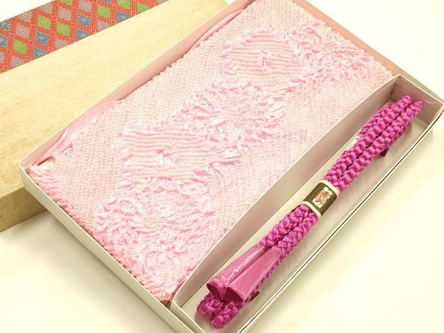 平和屋着物●和装小物　帯締め・帯揚げセット　丸組　柄絞り　花柄　逸品　未使用　AABJ7398ay 6,916円