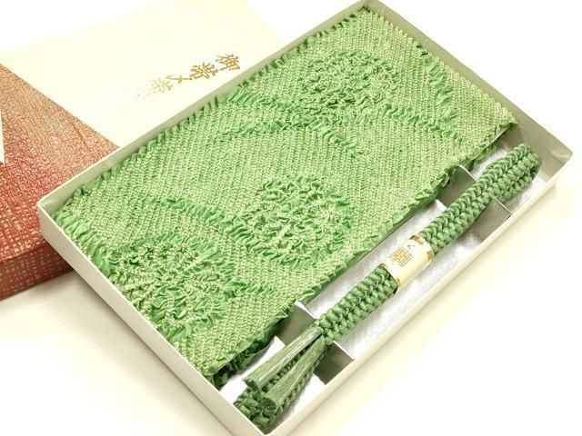 平和屋着物●和装小物　振袖用帯締め・帯揚げセット　柄絞り　花柄　菊　逸品　未使用　AABJ8922ay 6,370円
