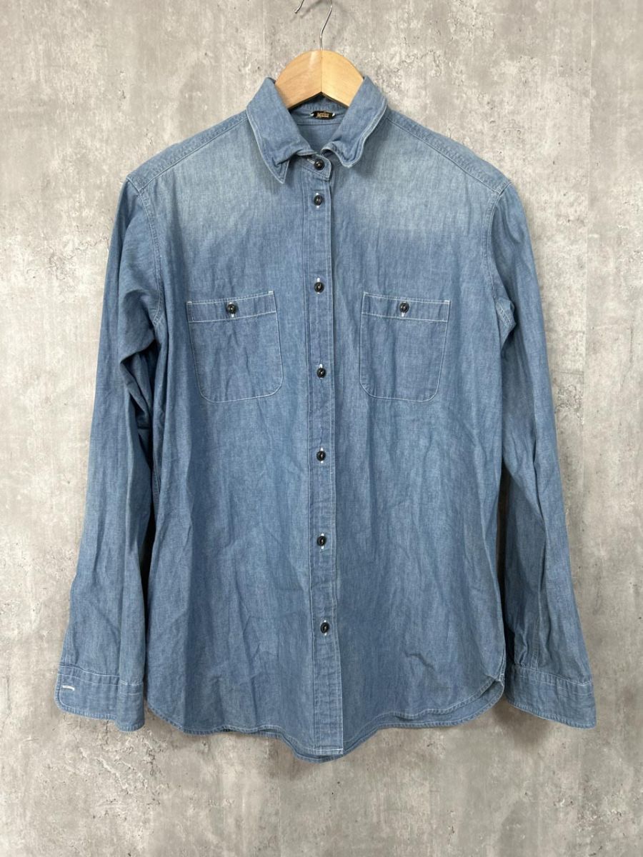 MUSE Deuxieme Classe ドゥーズィエムクラス オーバーシャツ 長袖 デニム シャツ sizeF/水色 ■◇◎レディース